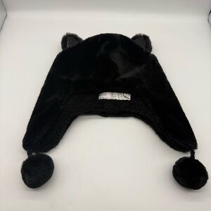 The Children’s Place Black Cat Ears Winter Hat Soft Warm Glitter Ears